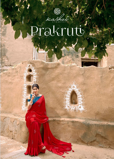 lt kashvi creation prakruti georgette decent look saree catalog