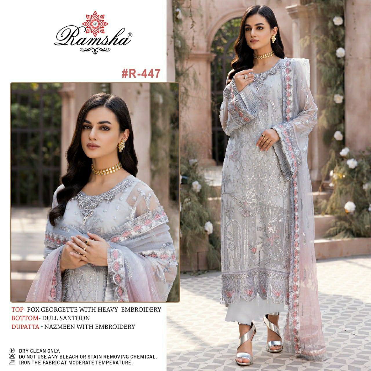 ramsha ramsha r-447 georgtte catchy look salwar suit single