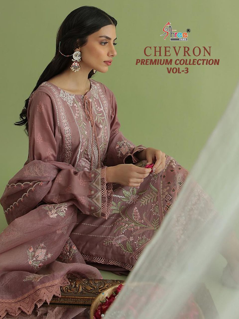 shree fab chevron premium collection cotton catchy look salwar suit with Chiffon dupatta catalog