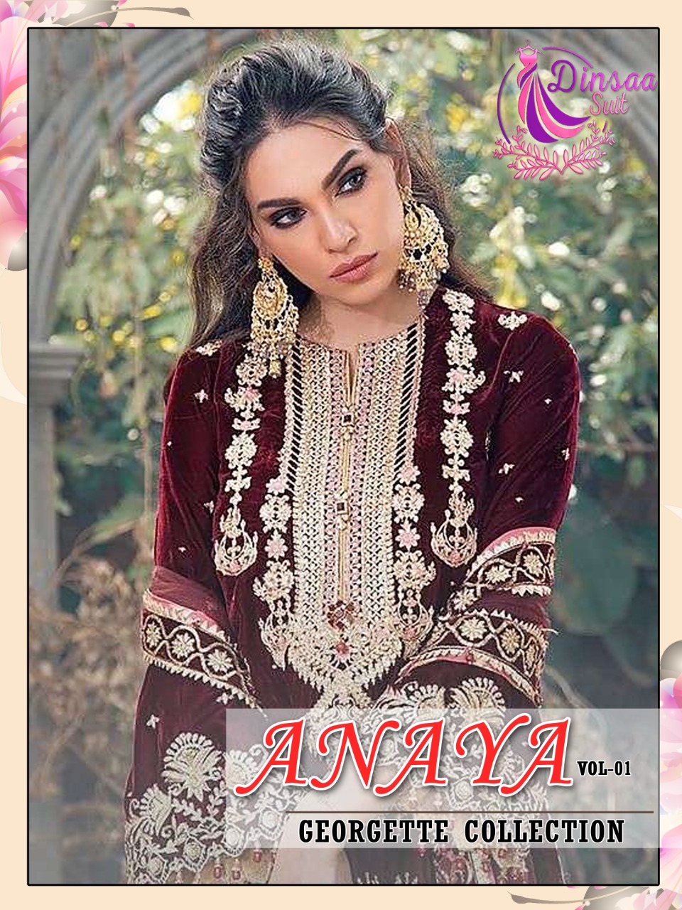 dinsaa suit anaya vol 1 georgette elegant salwar suit catalog