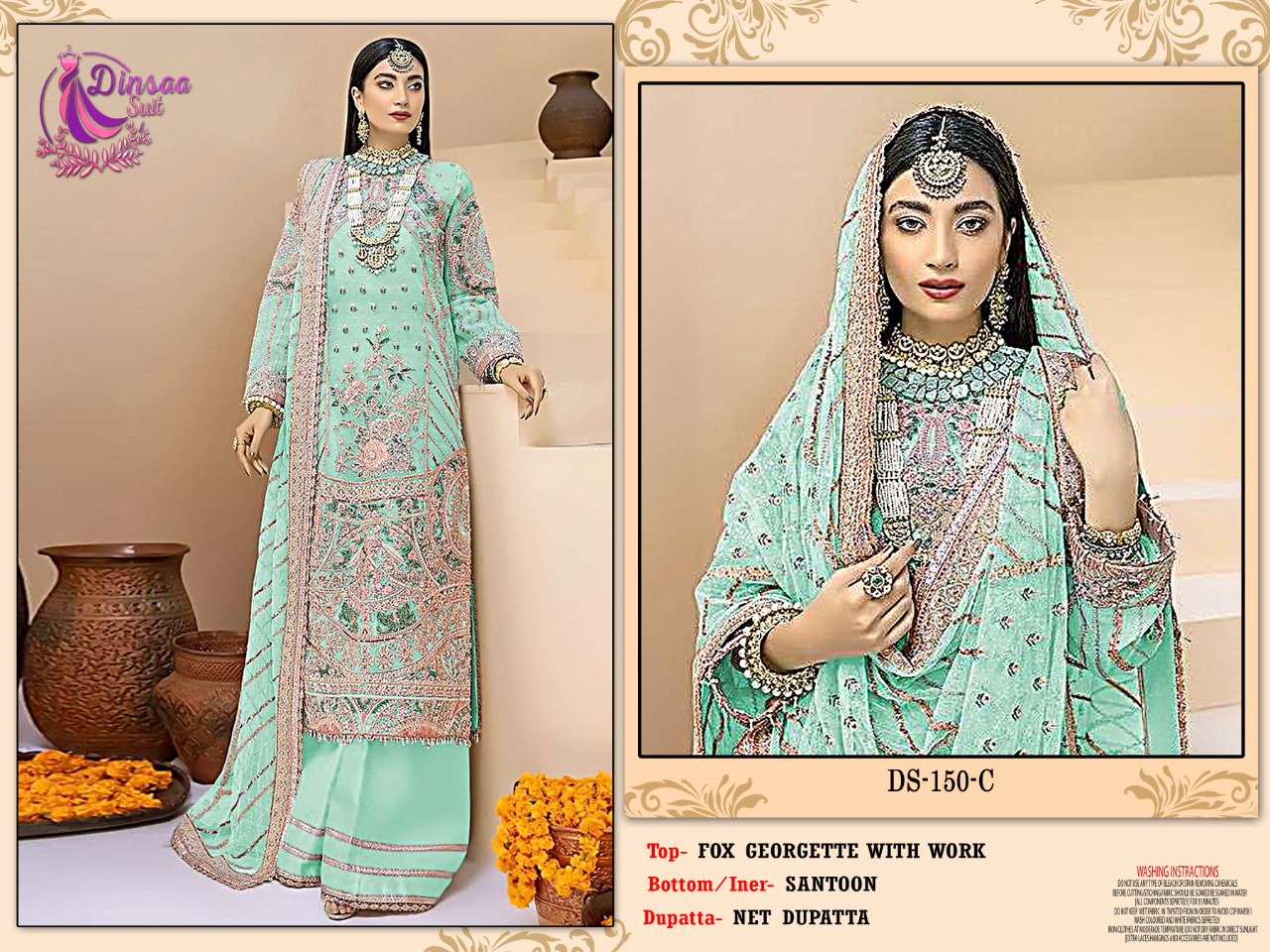 dinsaa suit DINSAA 150 C  Salwar Kameez Georgette Singles