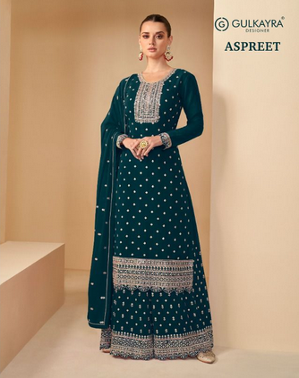 gulkayra designer aspreet georgette gorgeous look salwar suit catalog