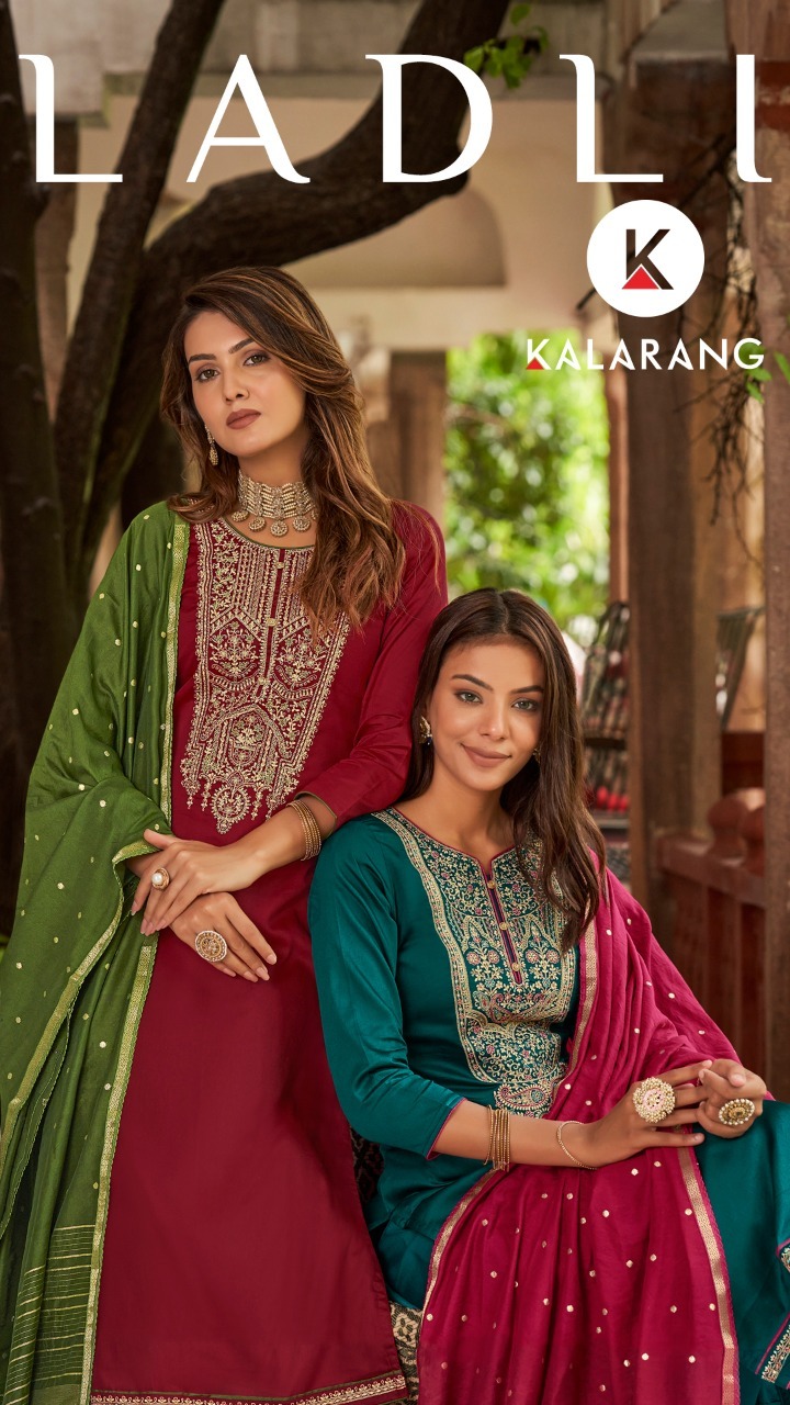 kalarang ladli jam silk elegant salwar suit catalog