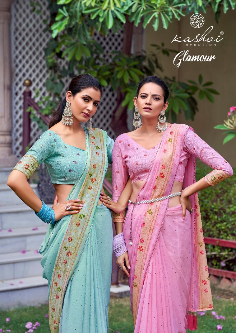 lt kashvi creation glamour georgette exclusive print saree catalog