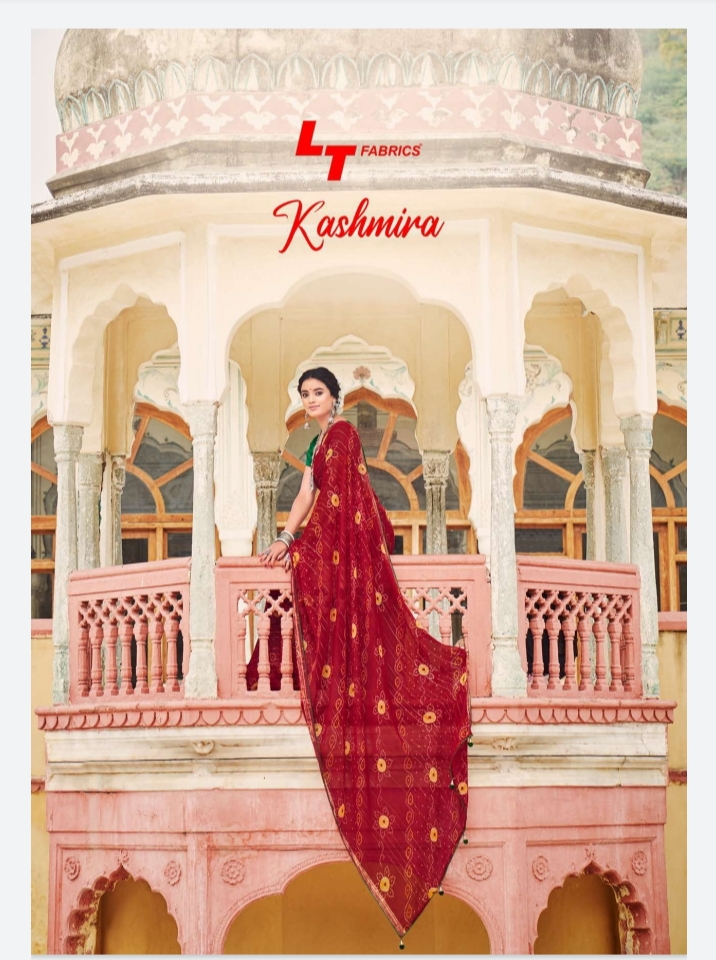 lt saree kashmira chiffon attractive print saree catalog