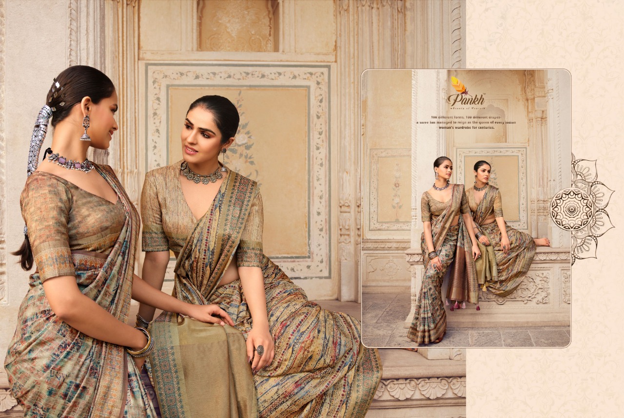 pink lotus pankh Chappa vol 2 silk elegant look saree catalog