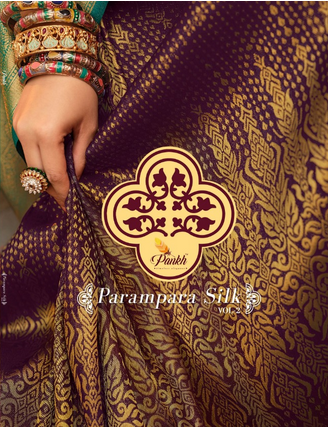 pink lotus pankh Parampara Vol 2 Kajiveram silk elegant look saree catalog