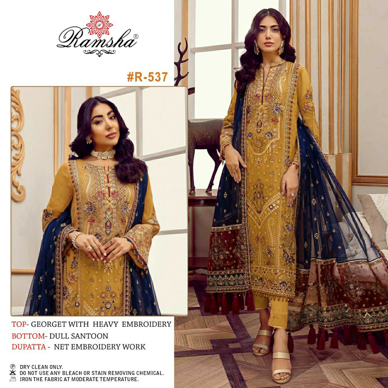 ramsh ramsha r 537 georgette heavy look salwar suit single