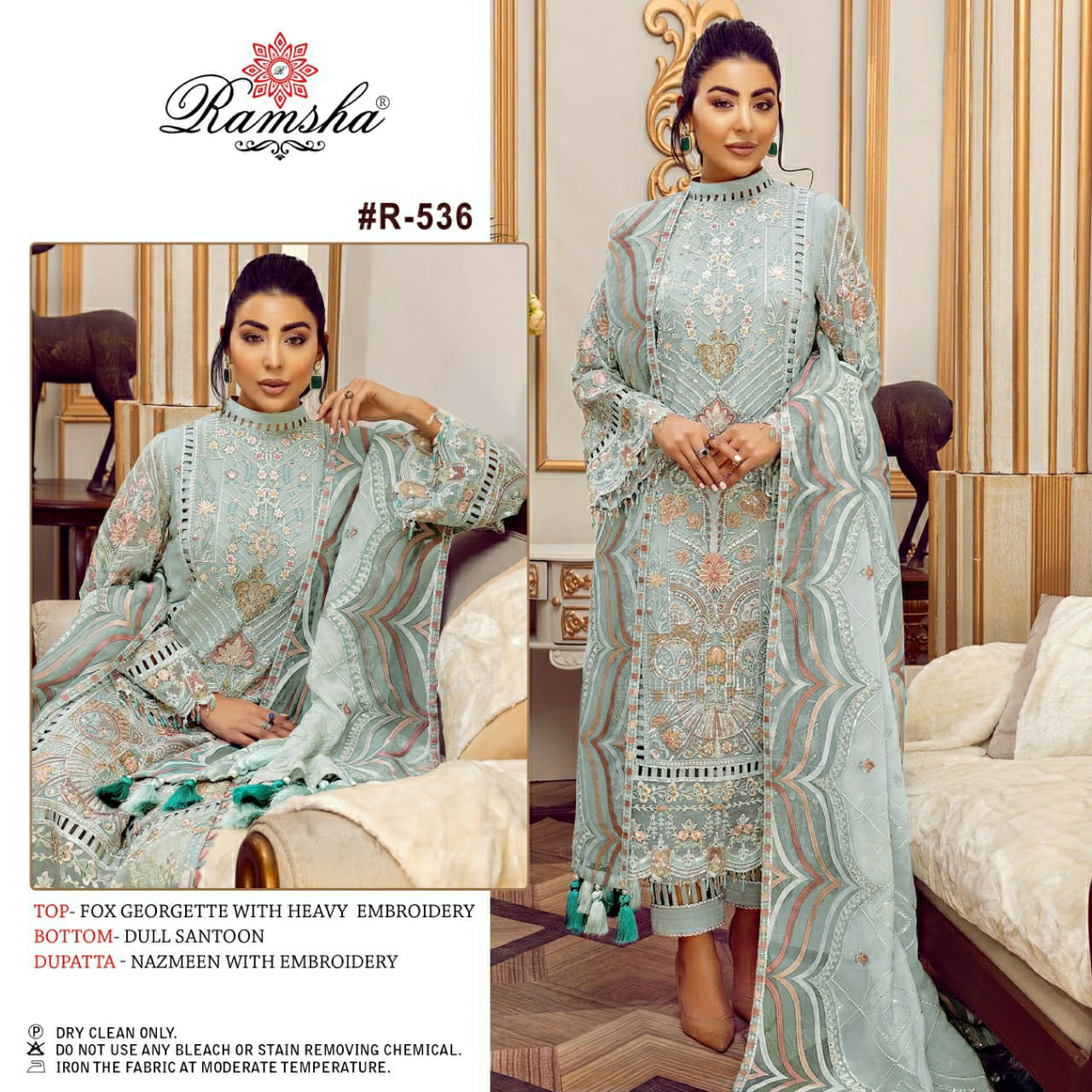 ramsha ramsha r 536 georgtte astonishing look salwar suit single