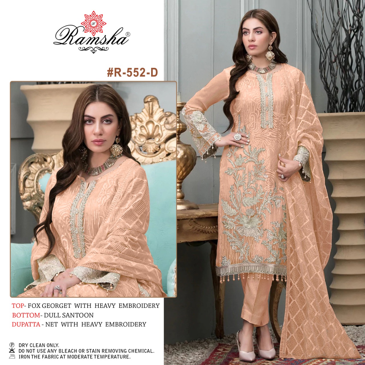 ramsha ramsha r 552 nx georgette catchy look salwar suit catalog