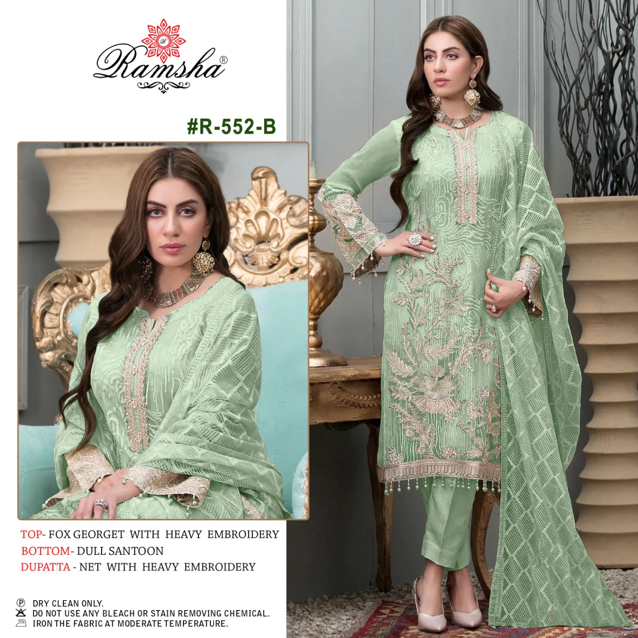 Ramsha Ramsha R-552 B Salwar Kameez Georgette Singles