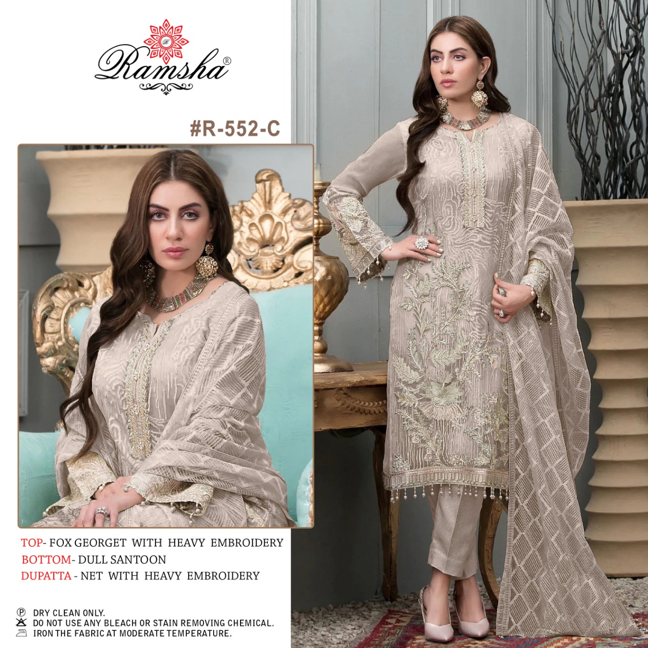 Ramsha Ramsha R-552 C Salwar Kameez Georgette Singles