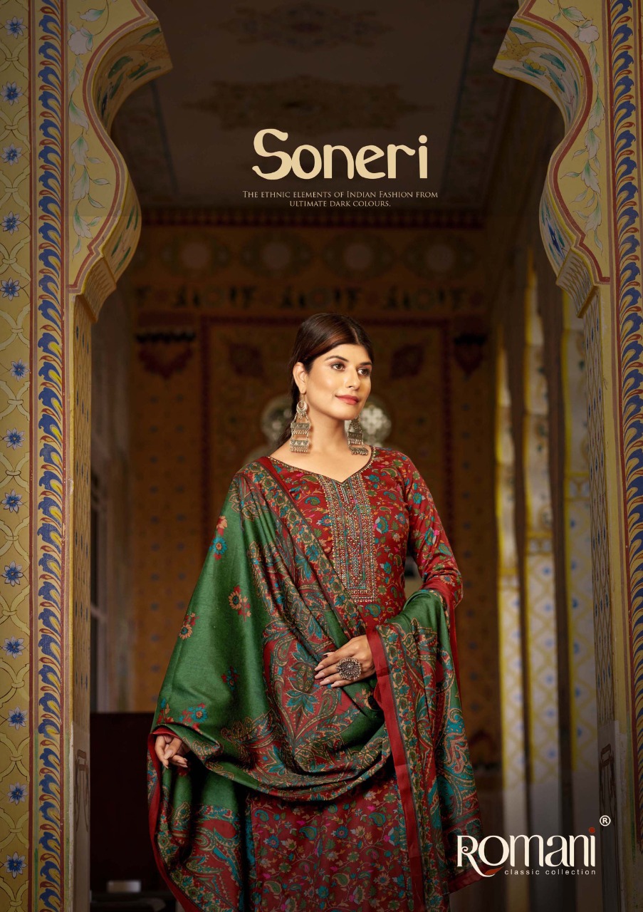 romani soneri pashmina catchy look salwar suit catalog