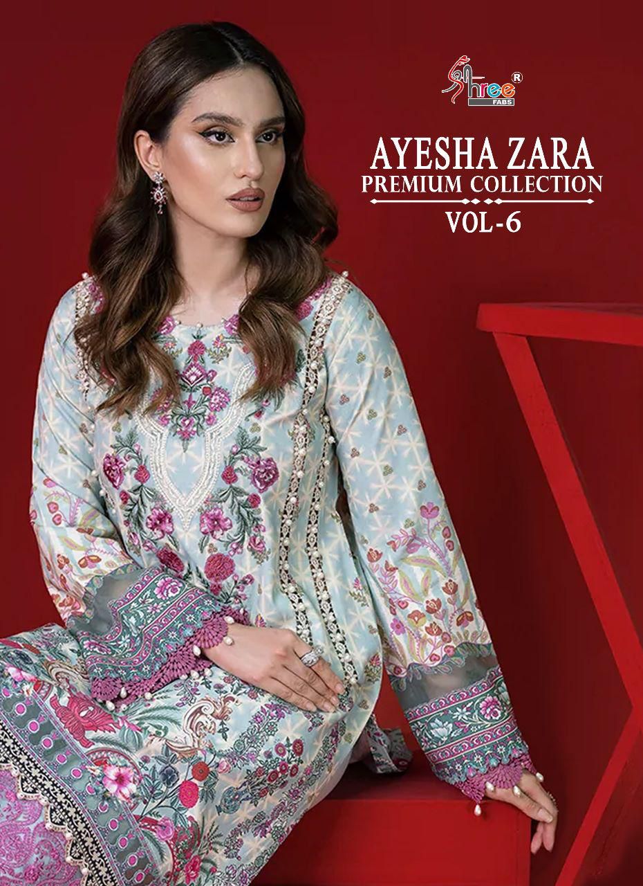 shree fabs ayesha zara premium collection vol 6 cotton  decent look salwar suit with cotton dupatta catalog