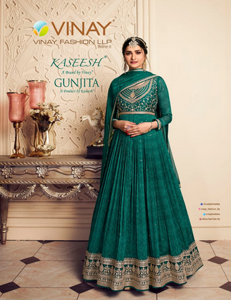 vinay fashion kaseesh gunjita silk chiffon georgeous look salwar suit catalog