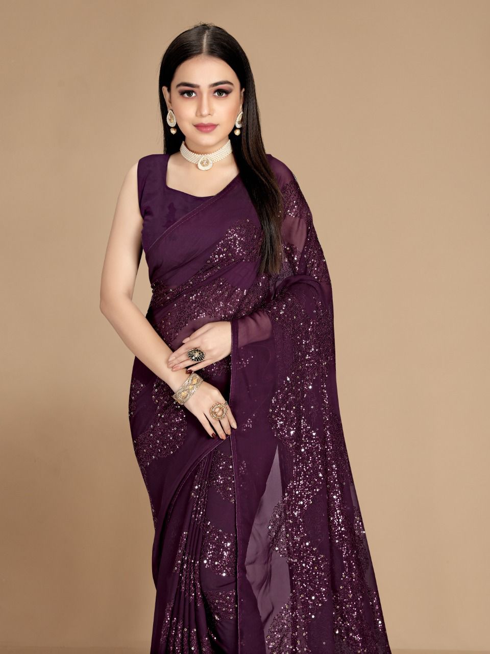 vivera international Nirmita Sarees georgette gorgeous look saree catalog