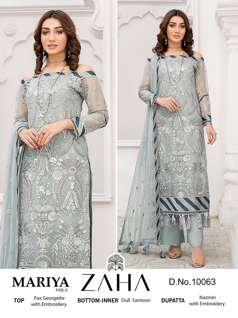 zaha zaha d no 10063 georgette regal look salwar suit single