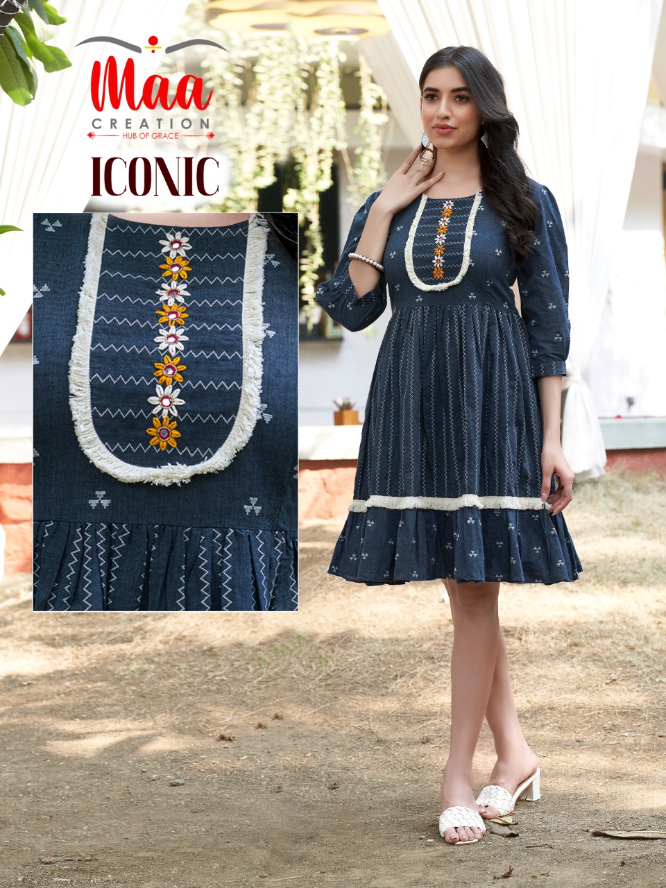 maa craetion iconic cotton decent look kurti single