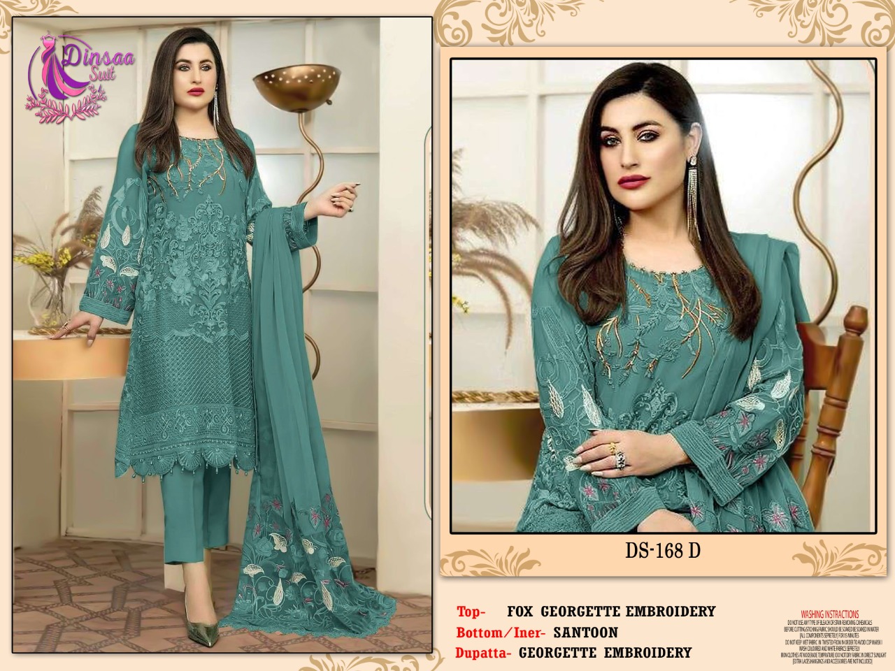 dinsaa suit Dinsaa 168 D Salwar Kameez Georgette Singles