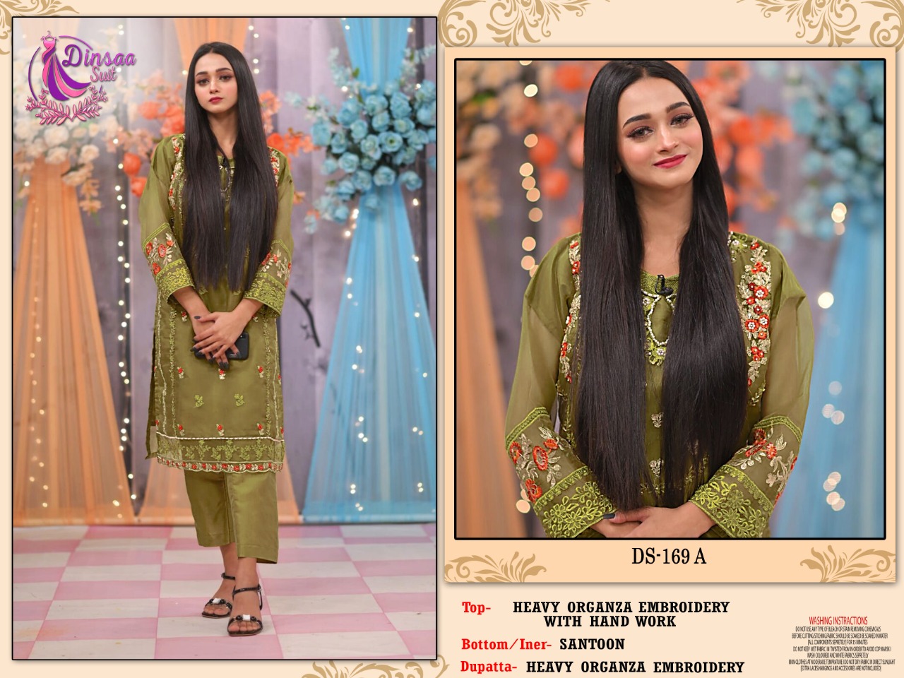 dinsaa suit dinsaa 169 A Salwar Kameez Organza Singles