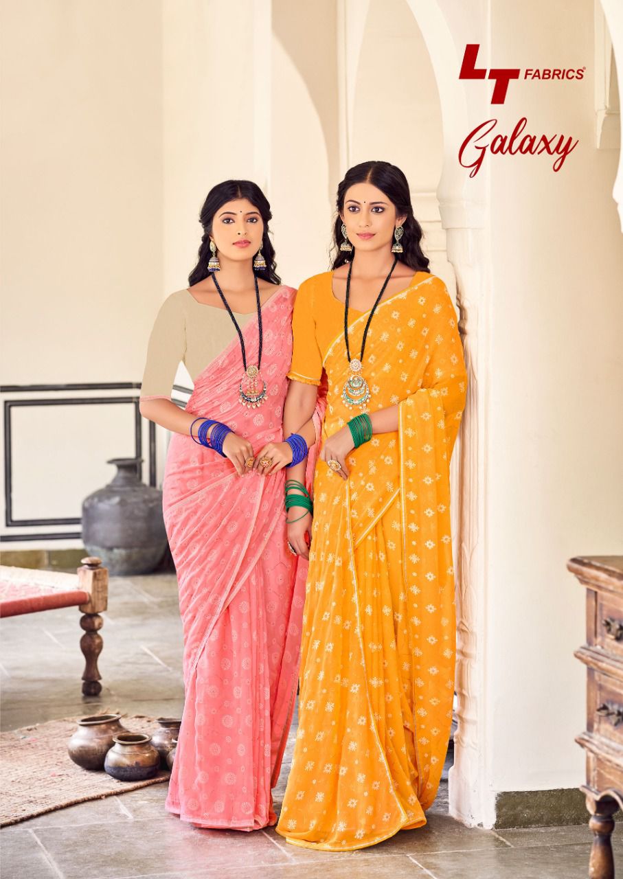 lt fashion galaxy weightless decent look saree catalog