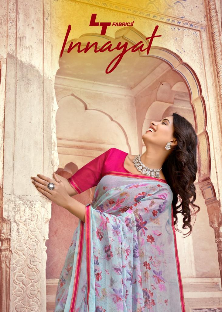 lt fashion innayat chiffon exclusive print saree catalog