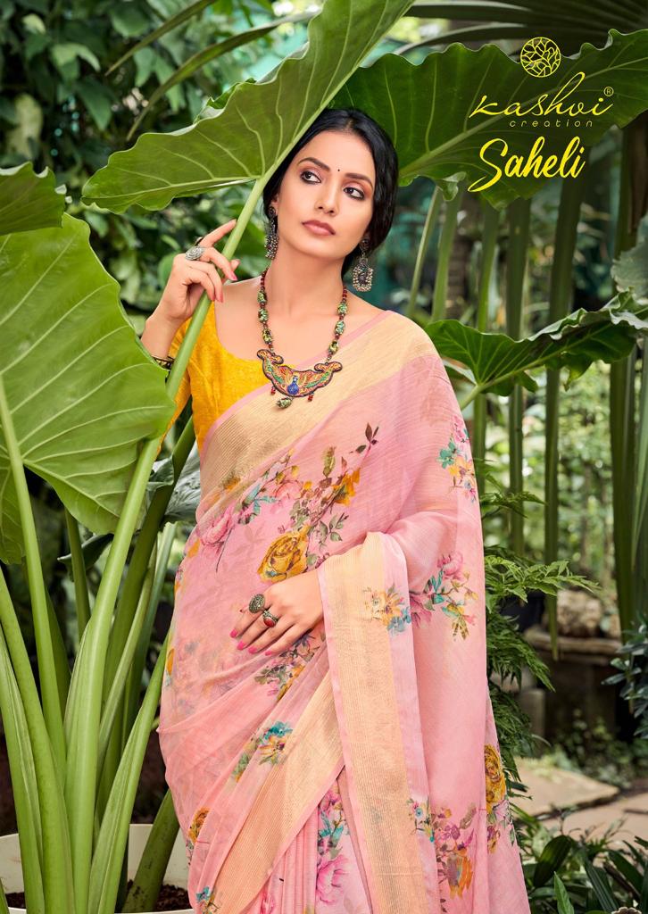 lt kashvi creation saheli chiffon attractive look saree catalog