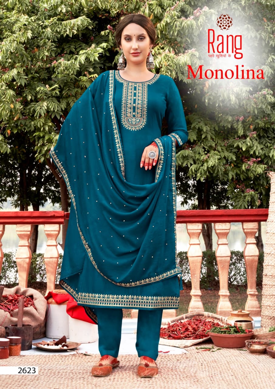 rang monolina silk elegant salwar suit catalog