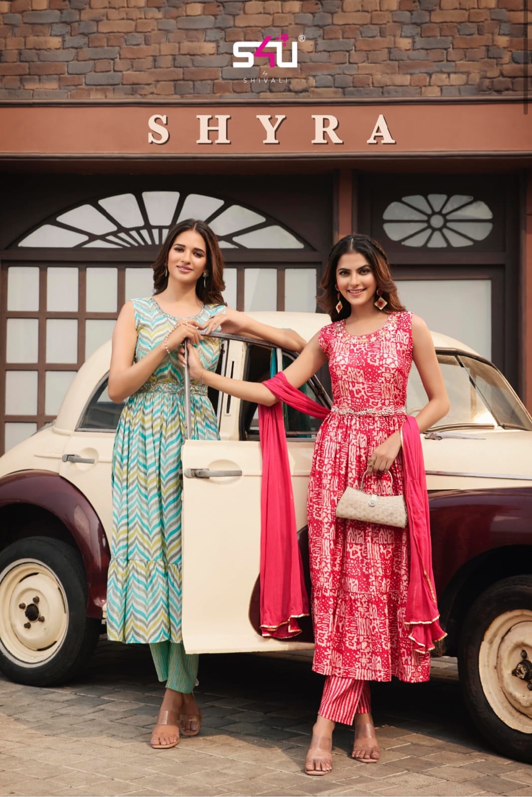 s4u shyra modal silk gorgeous look kurti with pant and dupatta catalog