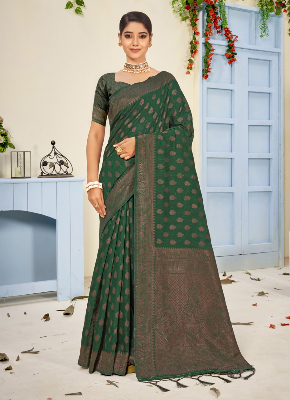 sangam print royal cotton decent look saree catalog