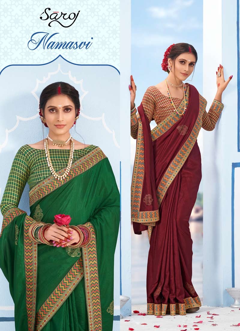 saroj saree namasvi silk regal look saree catalog