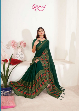 saroj saree shruti chiffon attractive look saree catalog