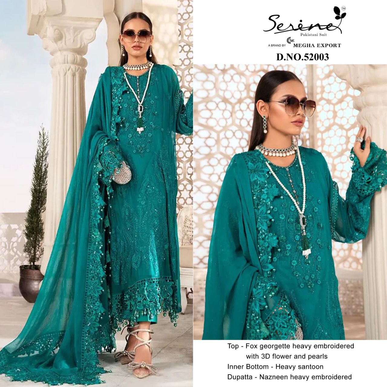 serine Megha Exports Maria B 52003 georgette catchy look salwar suit single