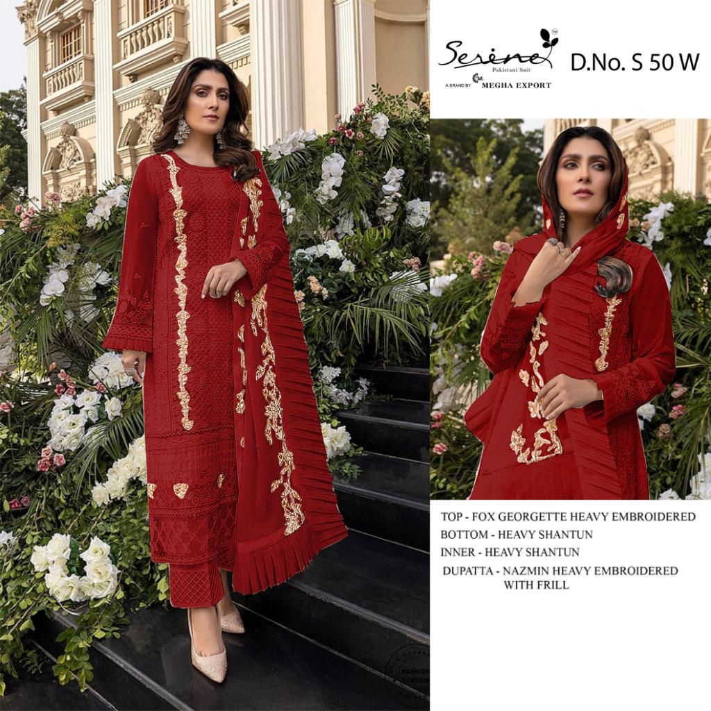 serine Megha Exports S 50 W to Z georgette catchy look salwar suit catalog