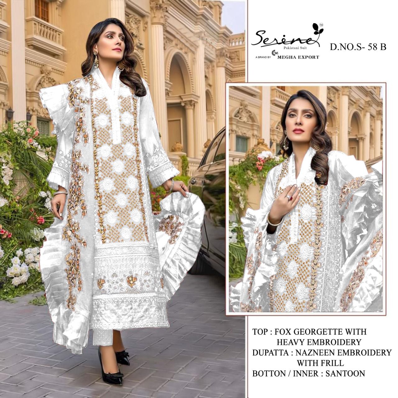 serine Megha Exports serine s 58 georgette catchy look salwar suit catalog