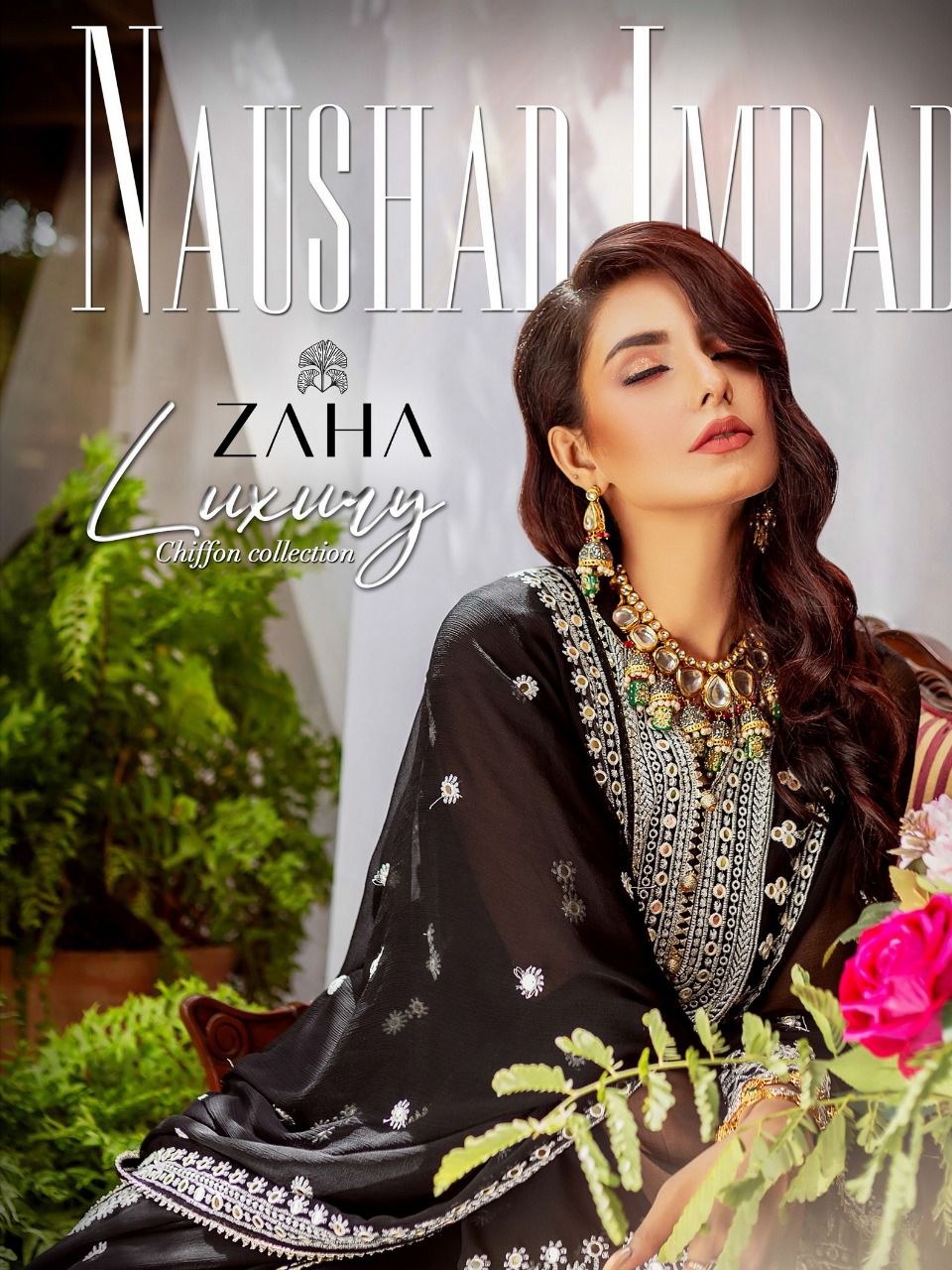 zaha naushad imdad DNO 10082 10083 10084 10085 georgette regal look salwar suit catalog