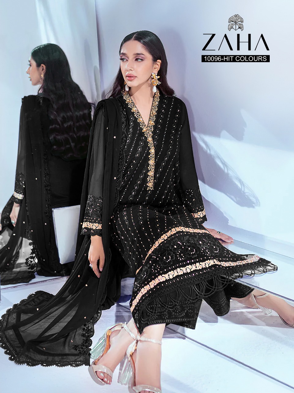 zaha zaha d no 10096 a b c d hits design georgette attractive look salwar suit catalog