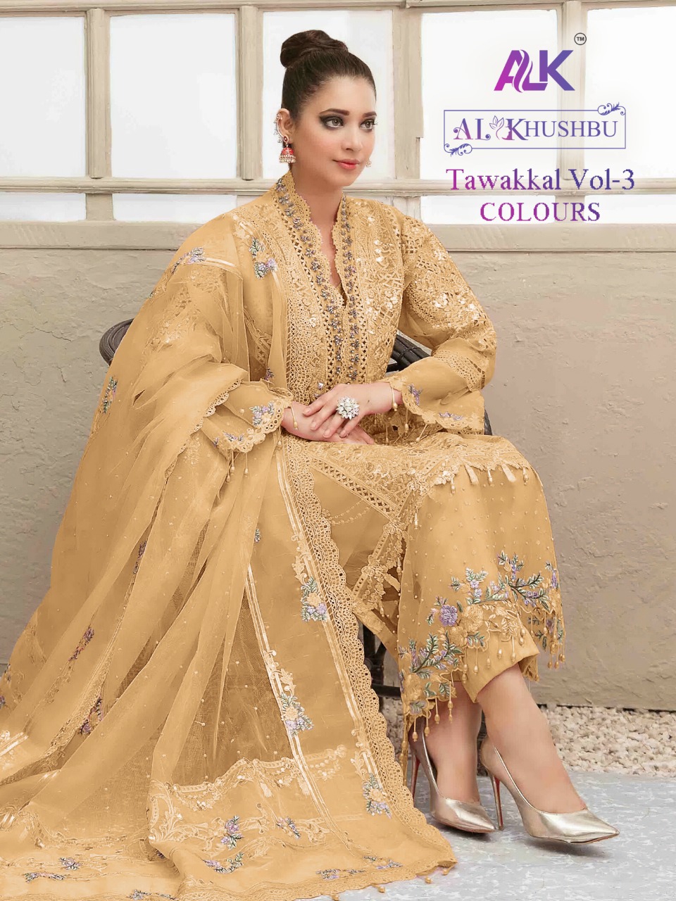 al khushbu tawakkal vol 3 d no 3028 i j k l net attractive look salwar suit catalog