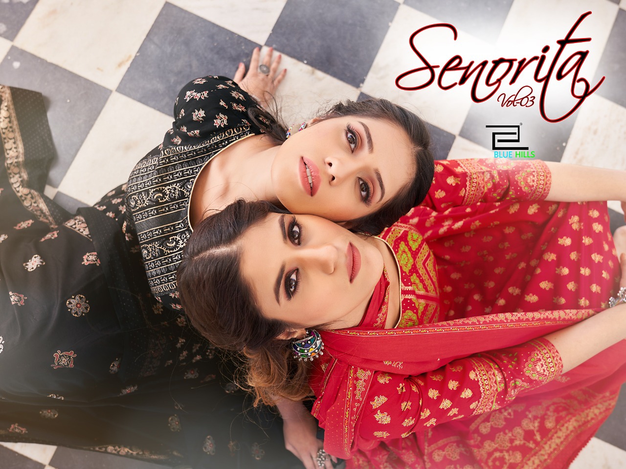 Blu hills senorita vol 3 rayon exclusive top with dupatta catalog