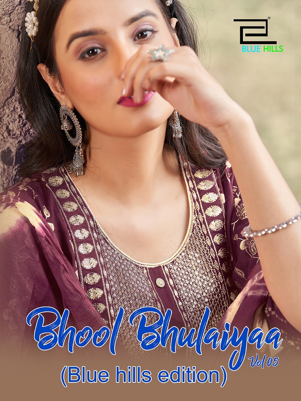 blue hills bhool bhulaiyaa vol 5 rayon decent look top bottom with dupatta catalog