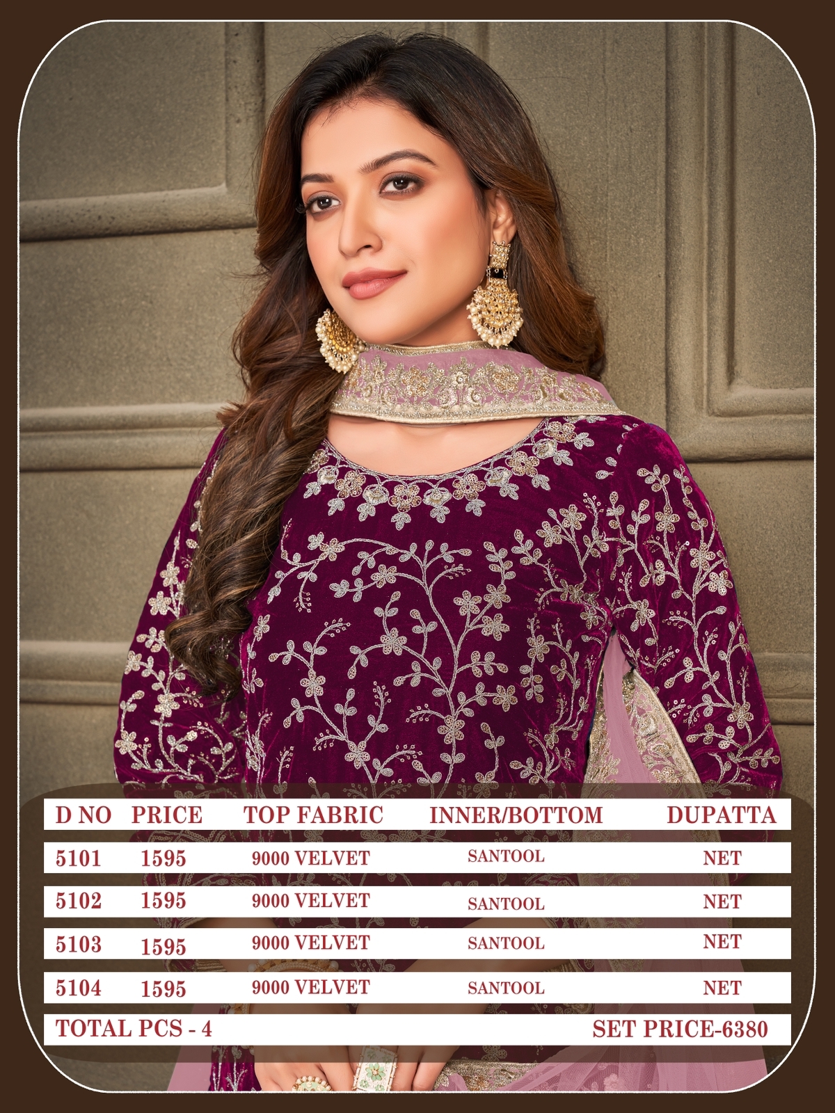 dani aanaya 5100 serice vol 151 velvet attractive look salwr suit catalog