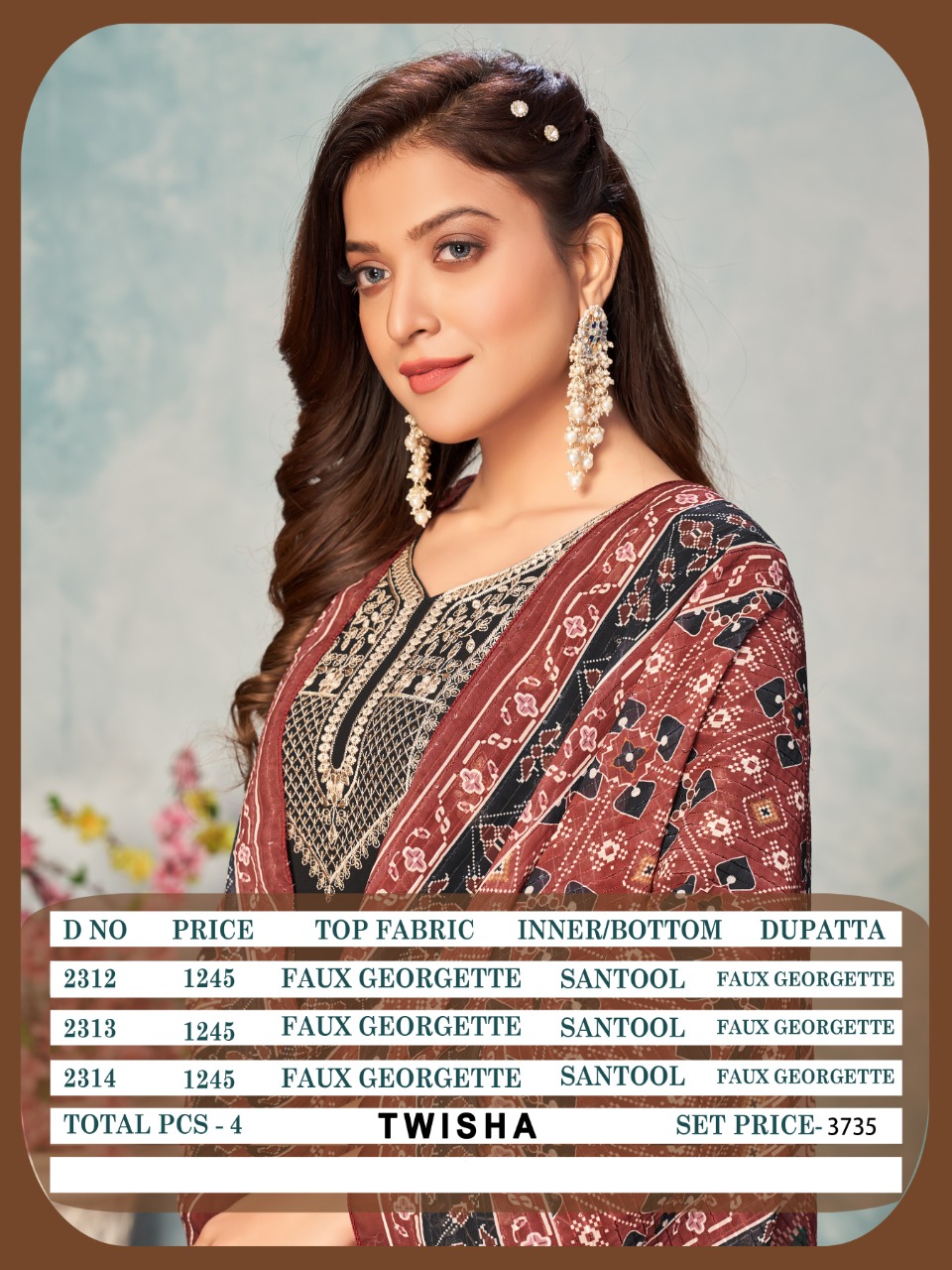 dani twisha vol 23 georgette elegant salwar suit catalog