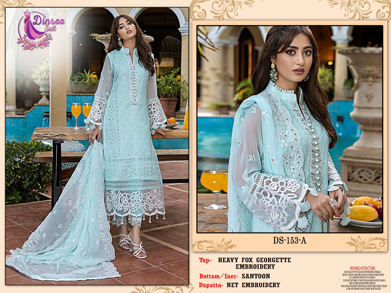 dinsaa suit dinsaa suit d no 153 georgette Catchy look salwar suit catalog