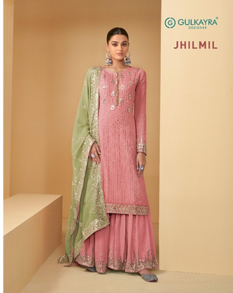 gulkayra designer jhilmil georgette graceful look salwar suit catalog