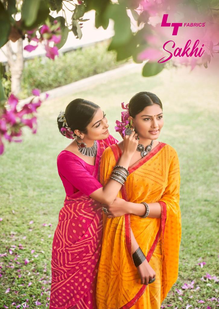 lt fashion sakhi chiffon gorgeous look saree catalog