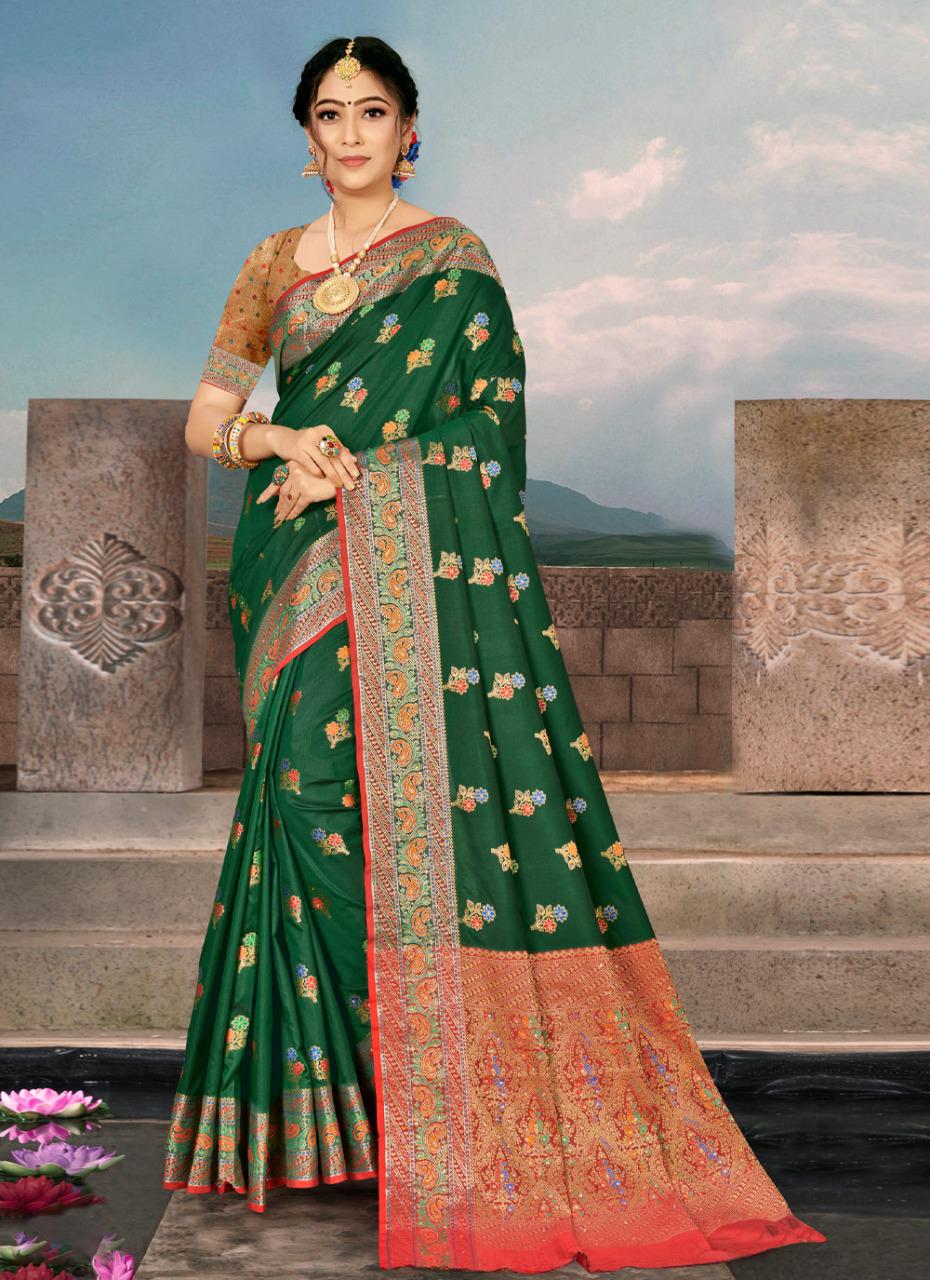 sangam print anushka silk elegant look saree catalog