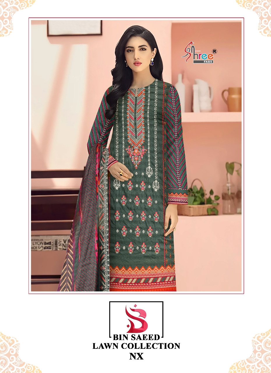 shree fab bin saeed lawn collection nx pure lawn inovative look salwar suit catalog