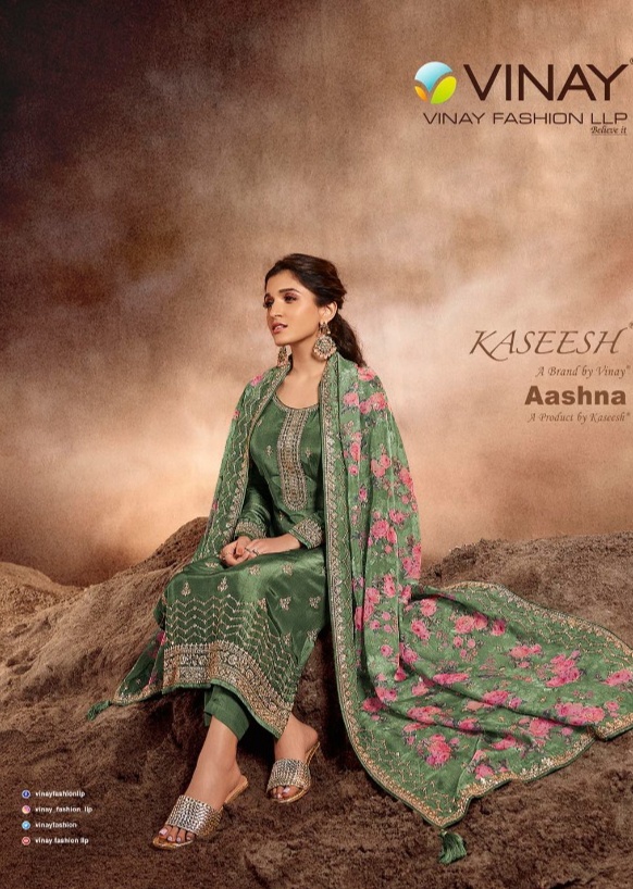 vinay fashion kaseesh Aashna dola decent embroidery look salwar suit catalog