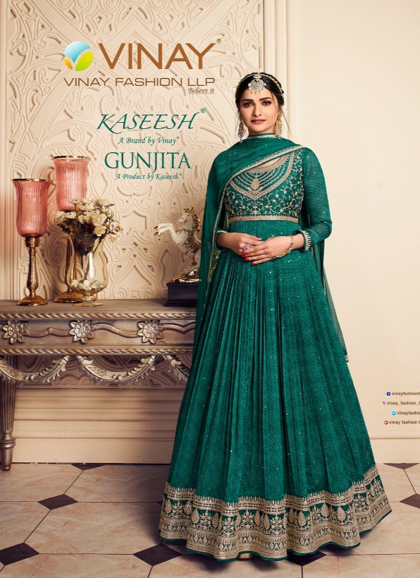 vinay fashion kaseesh gunjita chiffon festive look top with dupatta catalog