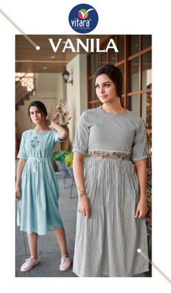 vitara fashion venila cotton authentic fabrick kurti catalog